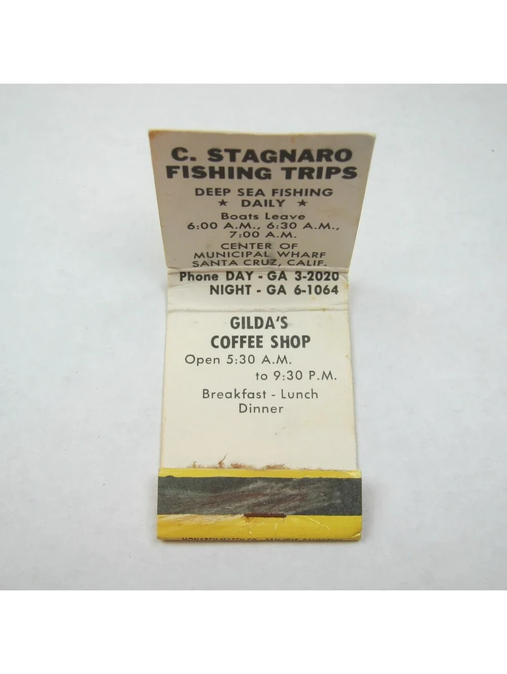4 Matchbook Covers Flahertys, Spengers Fish Grotto, Lost Mine, Gildas California